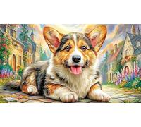 Pembroke-Welsh-Corgi Jigsaw Puzzle 1000 Pieces Recycled Paper Educational Games Great Gift Idea for Adults and Kids Age 12 Years Up Beautiful Decoration Puzzle 70x50/1000pcs