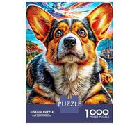 Pembroke Welsh Corgi Jigsaw Puzzles, 1000 Pieces Impossible Puzzle Challenge Toy for Adults& Kids Age 12 Years Up 38x26cm/1000pcs