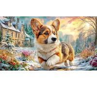 Pembroke-Welsh-Corgi Jigsaw Puzzles 1000Pc Recycled Paper Educational Game Decompression Beautiful Decoration Puzzle for Adults and Kids 38x26/1000pcs