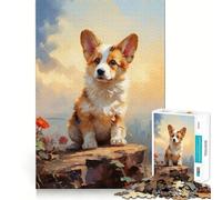 Pembroke Welsh Corgi Jigsaw Puzzles for Adults 1000 Piece Logic Boost Toy Group Joy Premium Edge Bday Surprise (50x75cm)