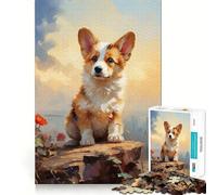 Pembroke Welsh Corgi Jigsaw Puzzles for Adults 1000 Piece Reason Skill Toy Anxiety Relief Exact Cut Elegant Gift (38x26cm)