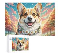 Pembroke Welsh Corgi Jigsaw Puzzles Puzzles for Adults Kids. 1000 Piece Cute Pet Great Gifts Challenge Toy Educational Games Home Decoration for Adults& Kids Age 14 Years Up 1000 PCS