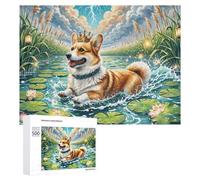 Pembroke Welsh Corgi Jigsaw Puzzles Puzzles for Adults Kids. 500 Pieces Cute Pet Great Gifts Challenge Toy Educational Games Home Decoration for Adults& Kids Age 14 Years Up 500 PCS