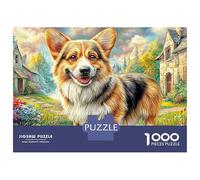Pembroke Welsh Corgi Jigsaws Suitable for Decompression And Wall Decor 1000 Piece Puzzle in Enchanted Garden Fit Together Perfectly for Adults And Kids 70x50cm/1000pcs
