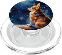 Pembroke Welsh Corgi Looking At Space Sky Stars Night Dog PopSockets PopGrip for MagSafe