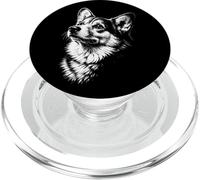 Pembroke Welsh Corgi Portrait Black and White Dog Lover PopSockets PopGrip for MagSafe