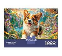 Pembroke Welsh Corgi Puzzle 1000 Piece, Jigsaw Puzzle Challenge Eco-friendly Paper Puzzle for Adults & for Age 14 And Up 70x50cm/1000pcs