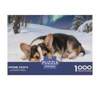 Pembroke Welsh Corgi Puzzle for Adults 1000 Piece Cute Pet Dog Family Game Challenging with Letters on Back Home Decoration Beautiful 38x26cm/1000pcs
