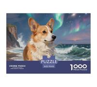 Pembroke Welsh Corgi Puzzle for Adults 1000 Piece Cute Pet Dog Fun Game Challenging with Letters on Back Home Decoration Beautiful 70x50cm/1000pcs