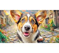 Pembroke-Welsh-Corgi Puzzle for Adults 1000 Pieces Recycled Paper Fun and Challenging Family Game Educational Game Decompression Beautiful Decoration Puzzle 70x50/1000pcs