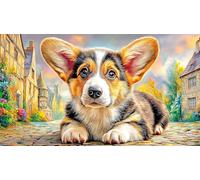 Pembroke-Welsh-Corgi Puzzle for Adults 1000Pc Recycled Paper Beautiful Decoration Puzzle Challenging for Decompression and Wall Decor Great Gift Idea 38x26/1000pcs