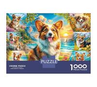 Pembroke Welsh Corgi Puzzles 1000 Piece. Impossible Puzzles Challenge Toy for Adults& Kids Age 14 Years Up 70x50cm/1000pcs