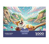 Pembroke Welsh Corgi Puzzles 1000 Pieces for Adults Beautiful Decoration Puzzle Pet Dog Colourful,Fun,Challenging And Brainteasing Adults Jigsaw Puzzle Gifts for Men70x50cm/1000pcs