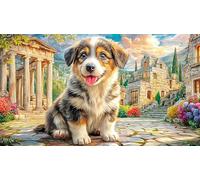 Pembroke-Welsh-Corgi Recycled Paper Puzzle 1000 Pieces Fun and Challenging Family Game Beautiful Decoration Puzzle for Decompression and Wall Decor 38x26/1000pcs