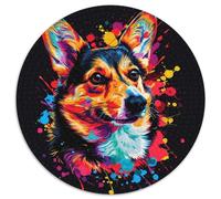 Pembroke Welsh Corgi Round Puzzles 1000 Pieces Puzzle Gifts Challenging Brain Teaser for Teenagers,Family Fun,DIY Home Decor Gift 67.5x67.5cm