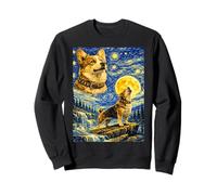 Pembroke Welsh Corgi Starry Night Van Gogh Cute Howling Dog Sweatshirt