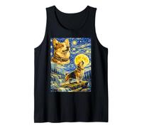 Pembroke Welsh Corgi Starry Night Van Gogh Cute Howling Dog Tank Top