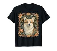 Pembroke Welsh Corgi Vintage Floral William Morris Style T-Shirt