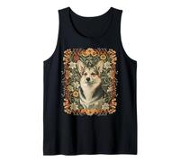 Pembroke Welsh Corgi William Morris Floral Design Tank Top