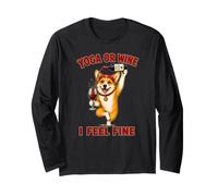 Pembroke Welsh Corgi Yoga or Wine I Feel Fine - DIGOR Long Sleeve T-Shirt