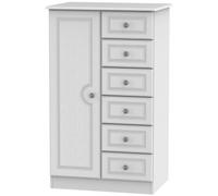 Pembroke White 1 Door Midi Wardrobe