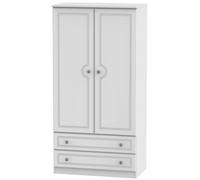 Pembroke White 2 Door 2 Drawer Double Wardrobe - H 182.4cm
