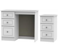 Pembroke White 2 Piece Bedroom Set with 3 Drawer Beside