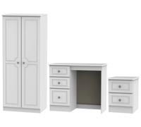 Pembroke White 3 Piece Bedroom Set with 2 Door Wardrobe