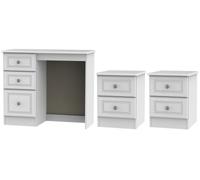 Pembroke White 3 Piece Bedroom Set with 2 Drawer Bedside