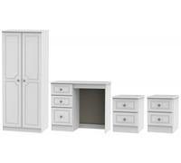 Pembroke White 4 Piece Bedroom Set with 2 Door Wardrobe