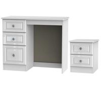 Pembroke White Gloss 2 Piece Bedroom Set with 2 Drawer Bedside