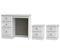 Pembroke White Gloss 3 Piece Bedroom Set with 2 Drawer Bedside
