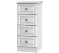 Pembroke White Gloss 4 Drawer Narrow Chest