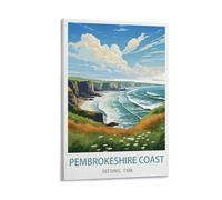 Pembrokeshire Coast National Park Vintage Travel Poster Lake 16x24inch(40x60cm) Print Home Bedroom Office Living Room Decor Canvas Poster