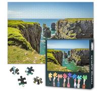 Pembrokeshire Coast Puzzles for Adults 1000 Pieces, Rock Stacks Offshore Jigsaw Puzzles, Adult Puzzle for Adults, Educational Fun Games or Toys for Elders Friends 20X27 INCH