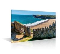 Pembrokeshire coast South Wales Wall Art 1 Panel Barafundle Bay Wall Decor for Living Room, Bedroom, Bathroom, Office Painting Print on Canvas Framed Ready to Hang (24''Wx 36''H)