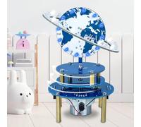 PEMENOL DIY Soldering Practice Kit, Electronic Planet Motion Globe Model with Rotating 360° Universe, STEM Learning Educational Toy for Students, Music & Brightness Adjustable
