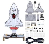 PEMENOL DIY Space Theme Rocket Soldering Kit for Adults with Four Light Effects, Countdown and Sound Effects, Electronic Soldering Project Kit, Decorative Electronic Education Kit