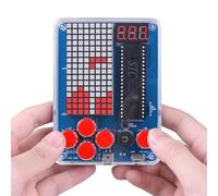 PEMENOL Retro Game Console Soldering Kit, Electronics Project with 4 Classic Games, Adjustable Brightness & Buzzer Sound Effect, STEM Electronic Practice Gift School Education Projects