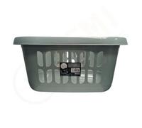 Pemienterprize 60L Litre Large Capacity High Grade Plastic Hipster Laundry Basket Storage Basket Washing Basket For Clothes Linen Storage Bin Tidy Laundry Hamper Toys Organiser (Silver Sage) (1)