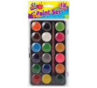 Pemienterprize Ltd Watercolour Paint 18 Colors Sector Storage Box with 1 Water Paint Brush Portable Solid Watercolor Pigment Set for Kids Children Students Adults Beginner Artists Painting Supplies