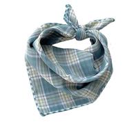 Pemilosci Double Layers Two Tones Dog Cotton Square Bandana Bibs Scarf Kerchief for Small Medium Dogs Boy or Girl - DCB12 G&W