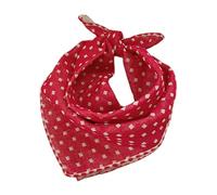 Pemilosci Double Layers Two Tones Dog Cotton Square Bandana Bibs Scarf Kerchief for Small Medium Dogs Boy or Girl - DCB07 R&B