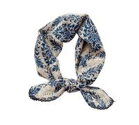 Pemilosci Large Oversized Cotton Bandana Headband Head Wrap Protective Cover Hair Scarf for Women 31 x 31 Inches, S02-Vine Blue, One Size