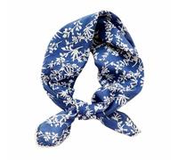 Pemilosci Large Oversized Cotton Bandana Headband Head Wrap Protective Cover Hair Scarf for Women 31 x 31 Inches, S10-little Leaf - Blue, One Size