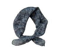 Pemilosci Retro Style Large Cotton Blend Hair Bandana Headband, Head Wrap, Hair Neck Scarf for Women 24 x 24 inch, Retro Style#1 Blue, 24 x 24 INCH