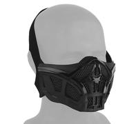 Peminkoo Tactical Mask Half Face Paintball Airsoft Protective Scorpion Mask Inner Silicone Design Breathable Cosplay Masks (Black)
