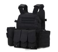Peminkoo Tactical Vest Body Armor Hunting Plate Carrier Airsoft Accessories Military Combat Army Wargam molle (Black)