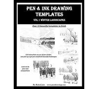 Pen and Ink Drawing Templates: vol. 1 Winter Landscapes