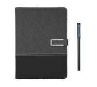 Pen and Leather Notebook Lined Journal with Real time Sync Writing Board for Digitizing Use APP Voice to Text Offline Storage AI Function Sharing Compatible with 80 Page 6 Card Slo (Black)